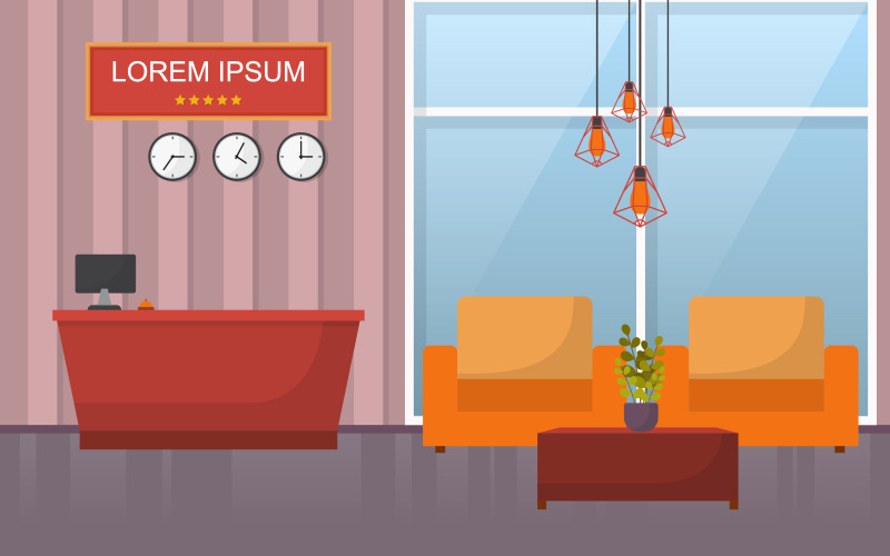 Hotelllobbydisk - Illustration