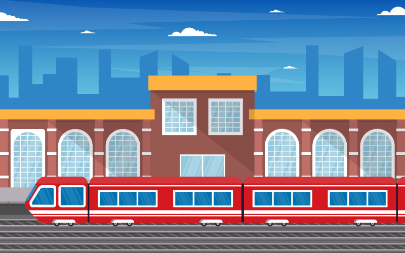 Kollektivtrafikstation - Illustration