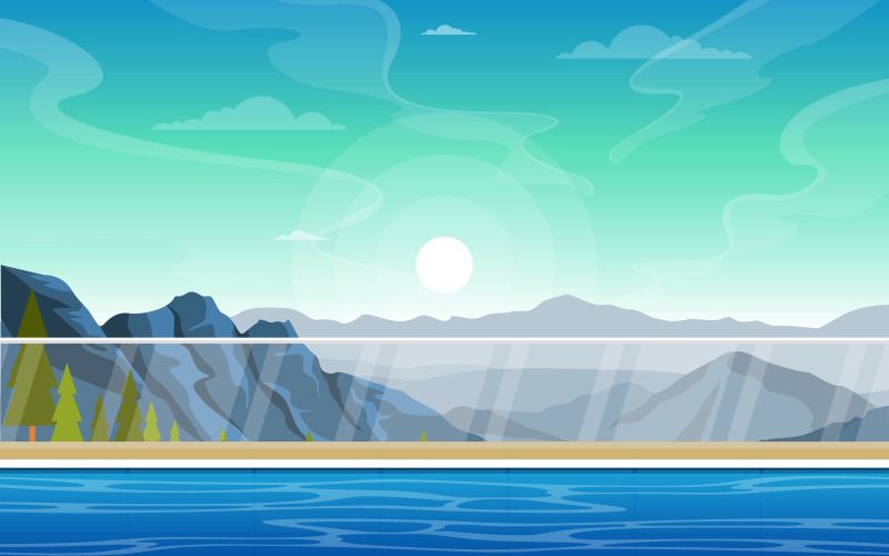 Download Иллюстрация "Mountaineering Pool View - Illustration" / Mountaineering Pool View - Illustration - Иллюстрация на тему графика water,outdoor,swimming,pool,hotel,city,relax,view,nature,illustration,landscape,summer,background,vector,banner,beach,ripple,ocean,spa,surface