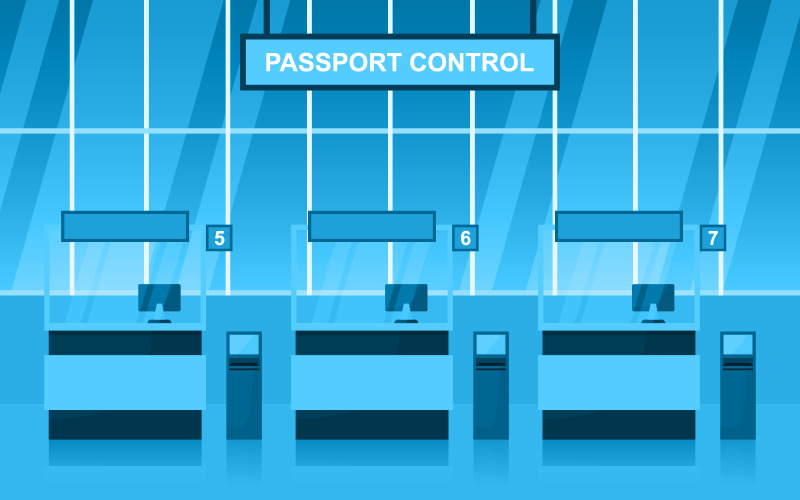 Portão do corredor interno - ilustração