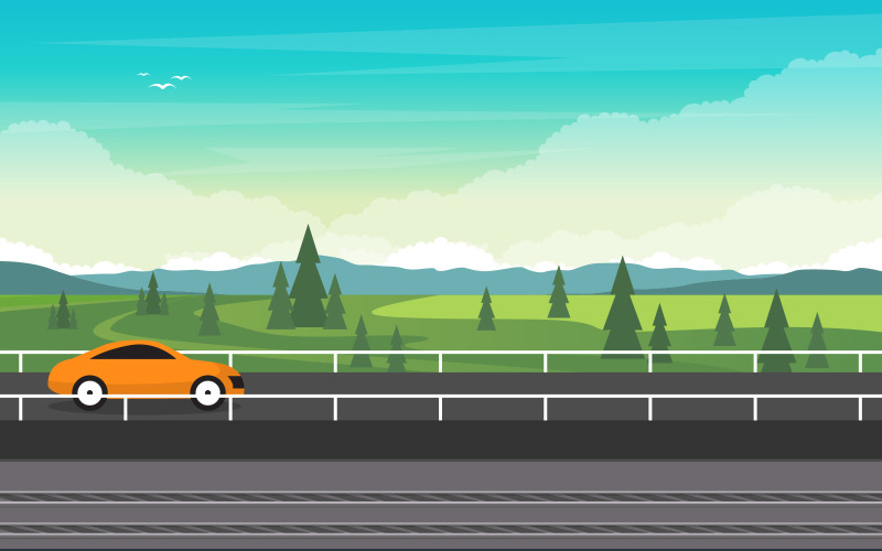 Download Иллюстрация "Public Transportation View - Illustration" / Public Transportation View - Illustration - Иллюстрация на тему графика road,way,street,nature,view,railway,public,transport,commuter,metro,train,station,flat,illustration,railroad,fast,mass,subway,vector,underground