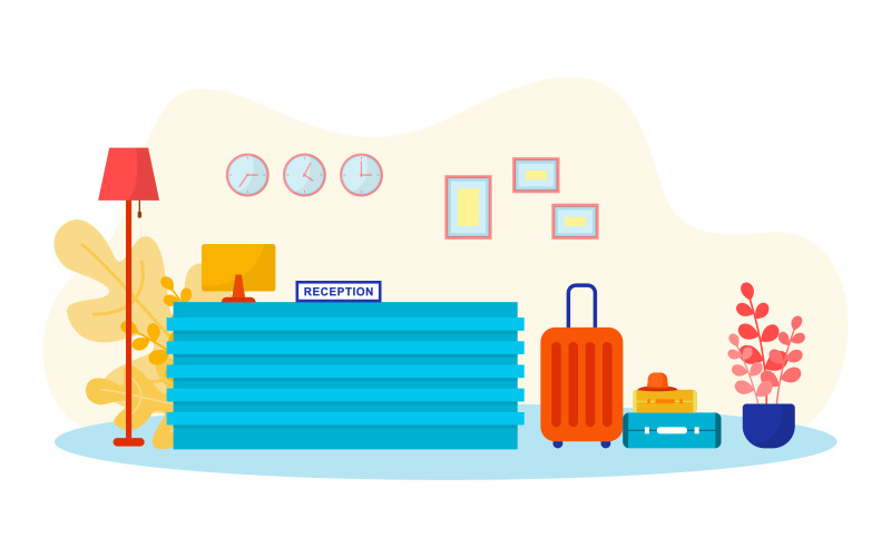 Resepsiyon Masası Lobisi - İllüstrasyon