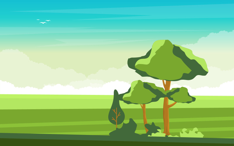 Download Иллюстрация "Rural Meadow Field - Illustration" / Rural Meadow Field - Illustration - Иллюстрация на тему графика agriculture,wheat,field,farm,rural,nature,scene,landscape,illustration,vector,crop,background,grain,land,meadow,nutrition,harvest,poster,farmland,ranch