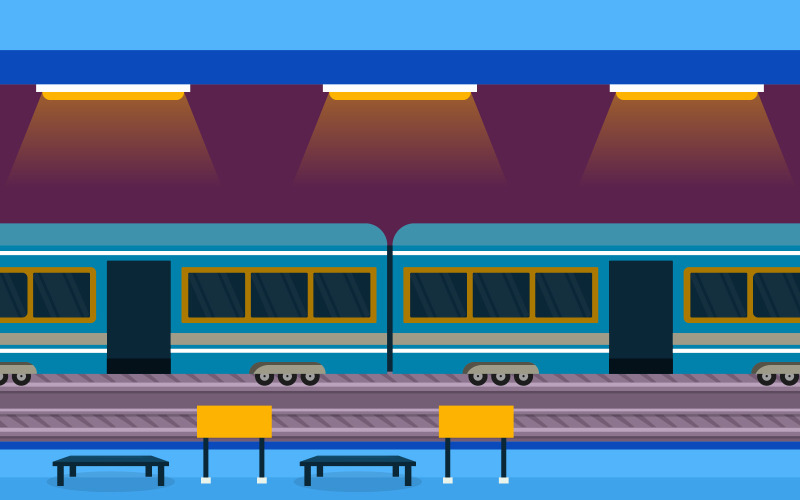 Spoorweg openbare trein - illustratie