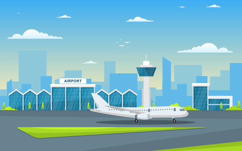Terminal Flugzeug Gebäude - Illustration