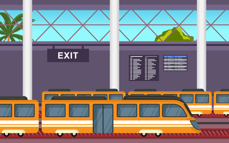 Transporte de estação ferroviária - ilustração
