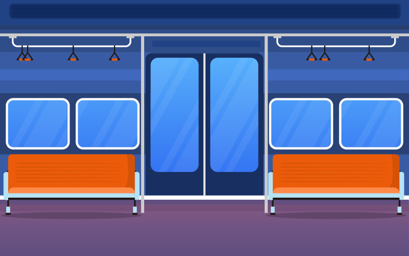 Transporte público ferroviário - ilustração