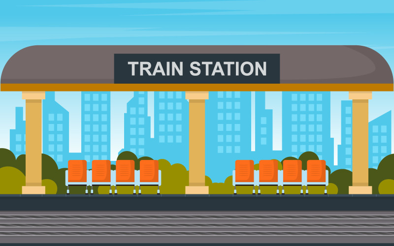 Trem de transporte público - ilustração