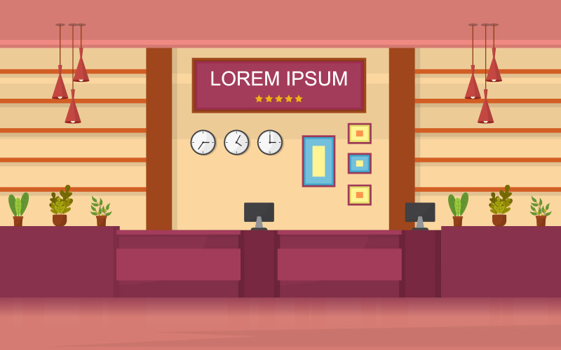 Interior Hotel Lobby - Illustrazione