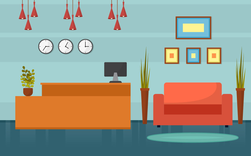 Interior Hotel Room - Illustrazione