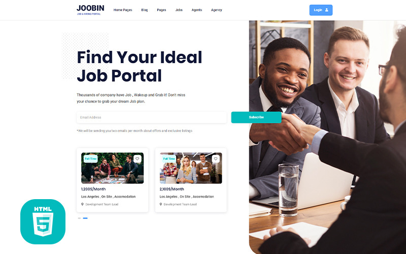 Jooben | Modello di sito Web del portale della bacheca di lavoro