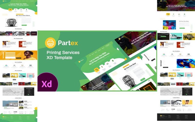 Partex - Printing Shop XD Template. UI Elements
