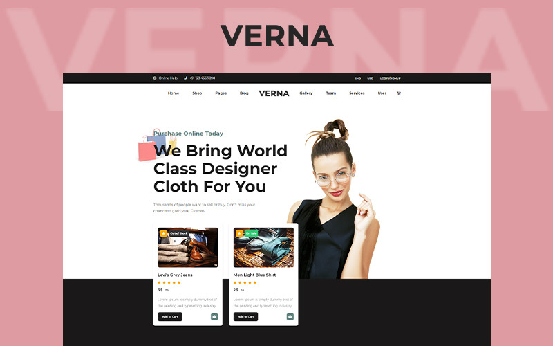 Verna - Website-sjabloon voor stoffenwinkel