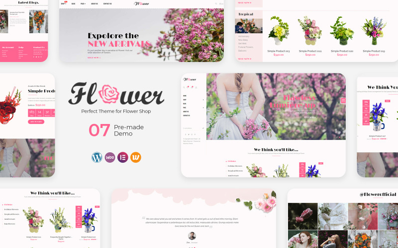 Flower - Perfekt för WooCommerce-tema för Flower Shop