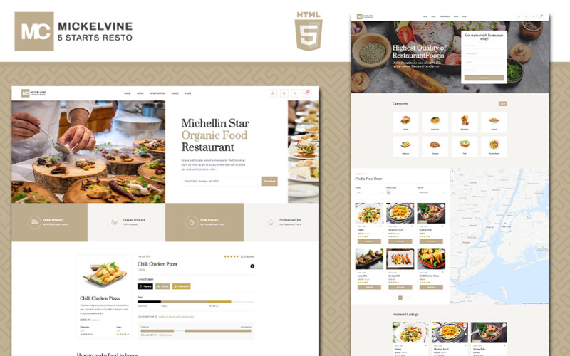 Mickelvine - Modèle de site Web de menu