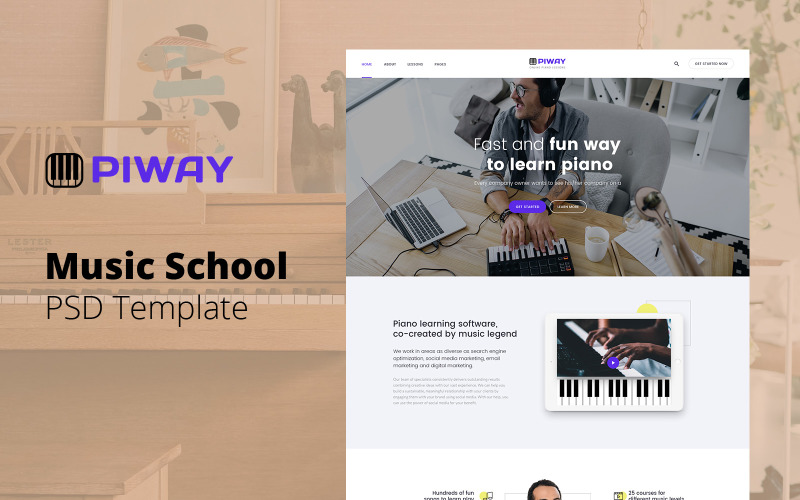 PIWAY - Plantilla PSD para escuela de música