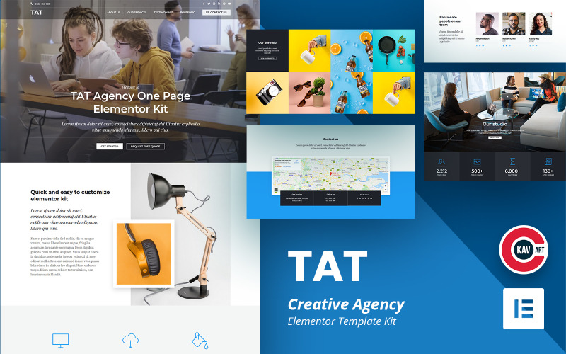 TAT - Creative Agency One Page Elementor Kit