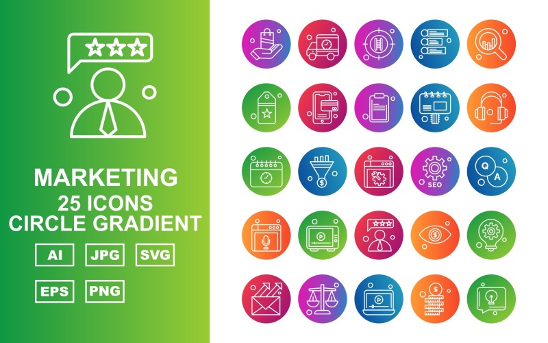 Download Набор иконок "25 Premium Business Circle Gradient Icon Set" / 25 Premium Business Circle Gradient Icon Set - Набор иконок на тему business air balloon,target,cloud,server,stopwatch,gallery,coffee,briefcase,judge,files,analytics,map,hourglass,market,direction,flower,document,laptop,mountain,icon