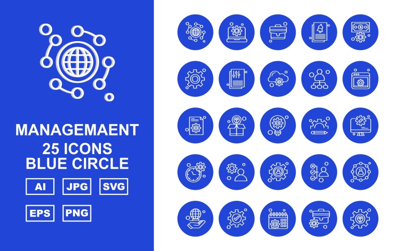 Download Набор иконок "25 Premium Management Blue Circle Icon Set" / 25 Premium Management Blue Circle Icon Set - Набор иконок на тему business globe,box,avatar,hand,setting,calendar,briefcase,laptop,suitcase,document,dollar,cloud,user,website,bulb,lcd,icon,icons