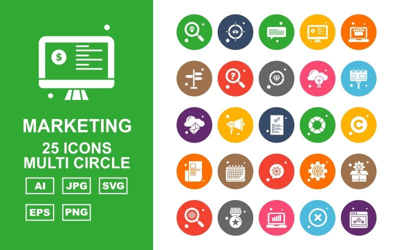 Download Набор иконок "25 Premium Medical Multi Circle Icon Set" / 25 Premium Medical Multi Circle Icon Set - Набор иконок на тему medical location,speaker,setting,box,search,award,laptop,cross,website,aim,chat,lcd,direction,diamond,bulb,icon,icons