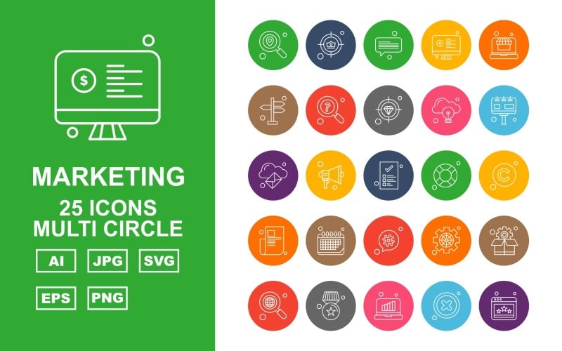 Download Набор иконок "25 Premium Medical Multi Circle Icon Set" / 25 Premium Medical Multi Circle Icon Set - Набор иконок на тему medical location,speaker,setting,box,search,award,laptop,cross,website,aim,chat,lcd,direction,diamond,bulb,icon,icons