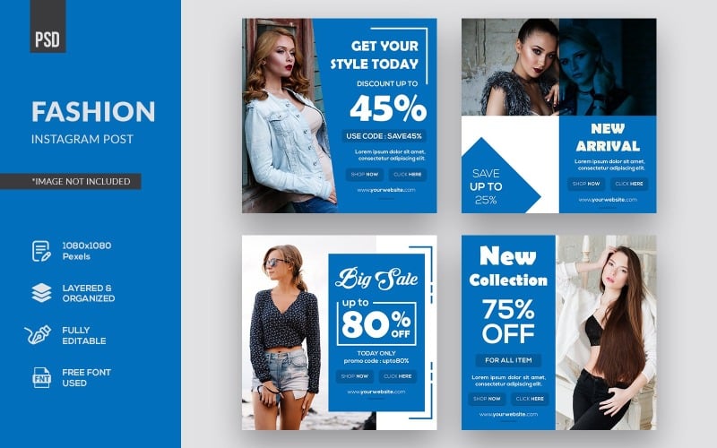 Download Шаблон для соцсетей "Fashion Instagram Post Social Media Template" / Fashion Instagram Post Social Media Template - Шаблон для соцсетей на тему графика fashion,modern,cover,creative,web banner,graphic,marketing,advertising,promotion,banner,business,web,page,sale banner,shopping,trendy,sale,social media,banner template,media