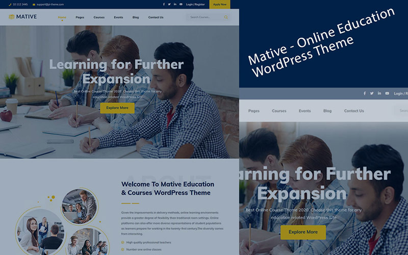 Mative - Tema WordPress di Elementor Education