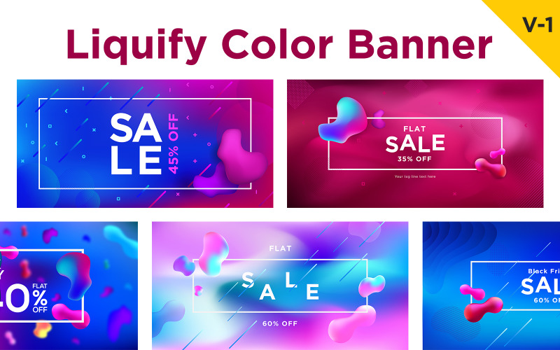 13 рідкий колір рідини банер дизайн фону