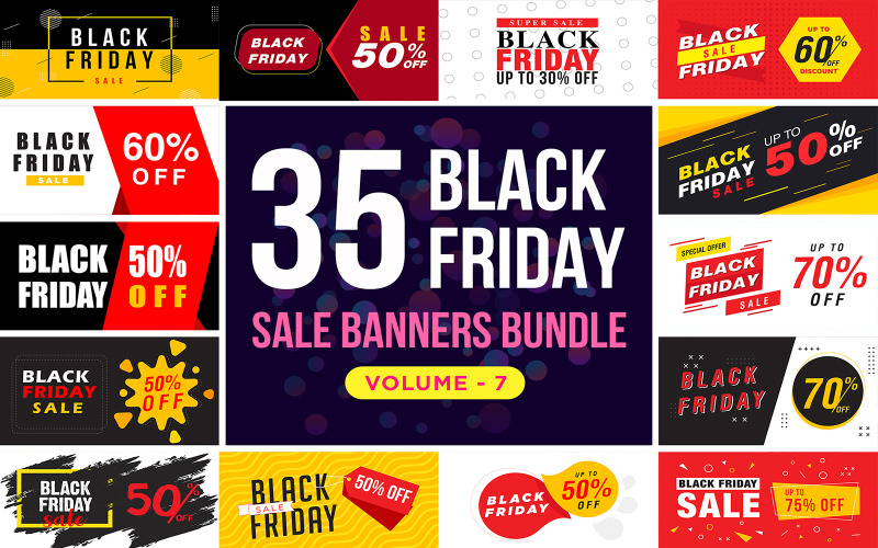 Download Шаблон для соцсетей "Black Friday Sale Banners V 7 Social Media Template" / Black Friday Sale Banners V 7 Social Media Template - Шаблон для соцсетей на тему графика black,friday,sale,banner,vector,design,background,tag,poster,illustration,offer,discount,price,special,template,sign,label,clearance,market,card