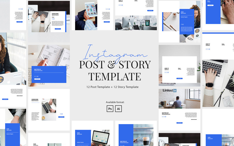 Download Шаблон для соцсетей "Elegant Business Instagram Post and Story Template for Social Media" / Elegant Business Instagram Post and Story Template for Social Media - Шаблон для соцсетей на тему графика corporate instagram,company instagram,instagram for company,business,brand,lifestyle,minimalist,modern,elegant,simple,creative,template,instagram post,agency,creative agency,instagram story,c