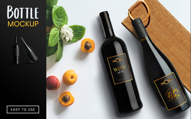 Maqueta de producto de botella de vino