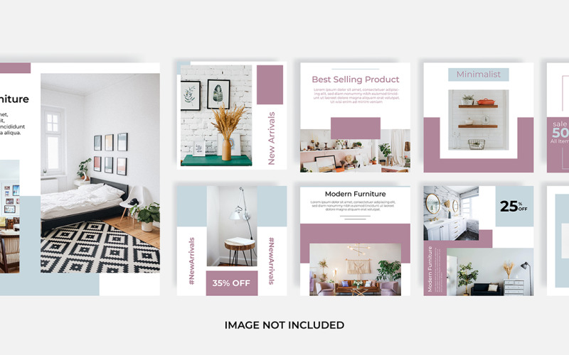 Download Шаблон для соцсетей "Post Stories Template Banner for Social Media" / Post Stories Template Banner for Social Media - Шаблон для соцсетей на тему графика social,media,post,templates,instagram,feed,ig,furniture,interior design,home,apartment,set,bundle,editable