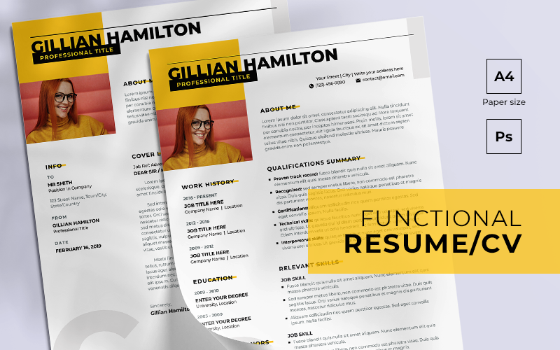 Functional Free Resume Template #136863 - TemplateMonster