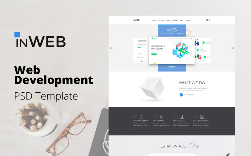 InWeb - Web Development Szablon PSD do projektowania stron internetowych