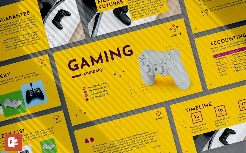 Modelo de apresentação de PowerPoint de empresa de jogos