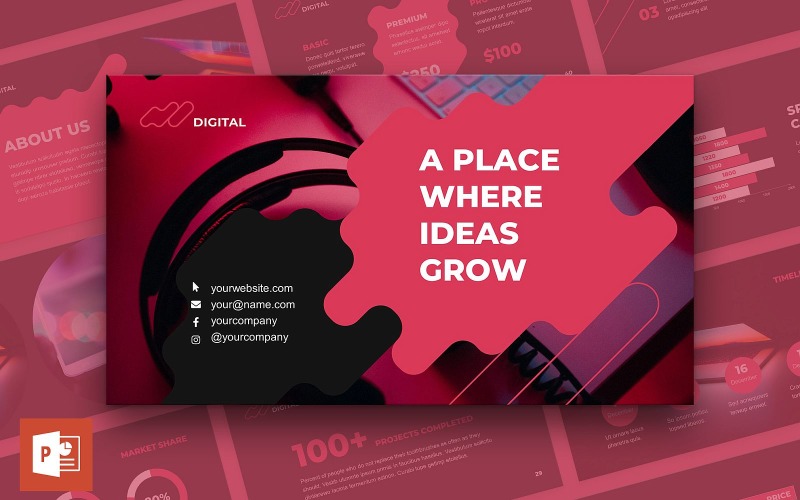 Šablona PowerPoint Digital Agency Agency Presentation