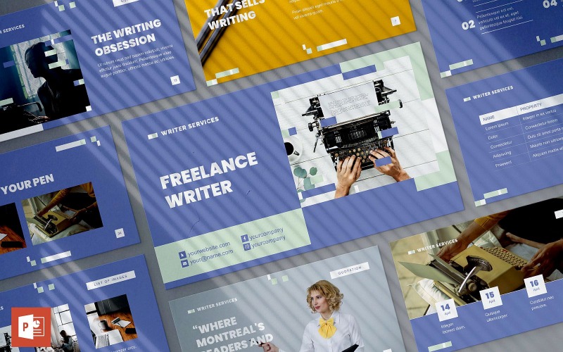 Szablon prezentacji programu Freelance Writer PowerPoint