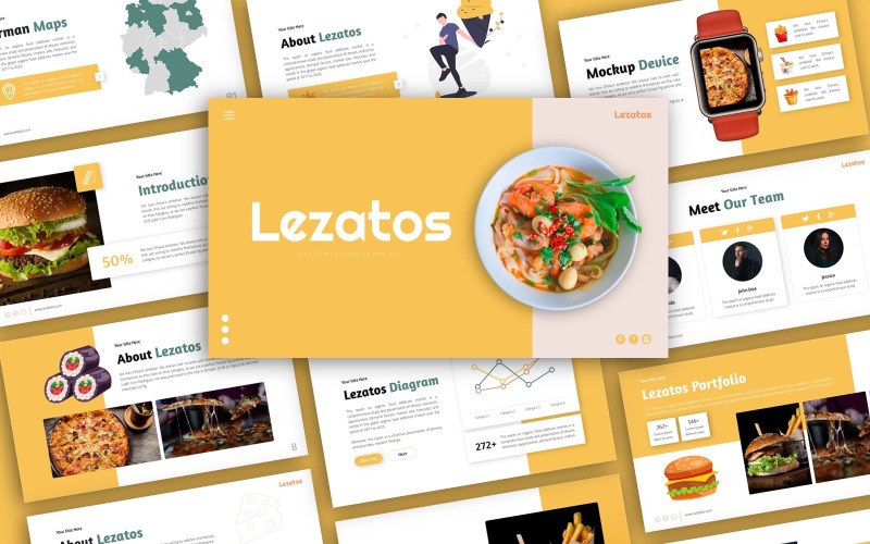 Lezatos 食品介绍 PowerPoint 模板