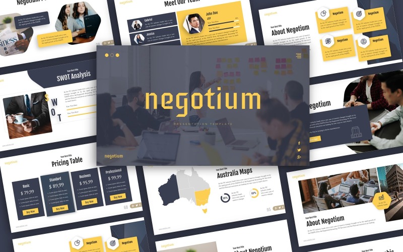 Modèle PowerPoint de présentation d'entreprise Negotium
