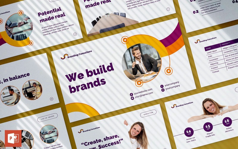 Modelo de apresentação em PowerPoint para consultor de branding