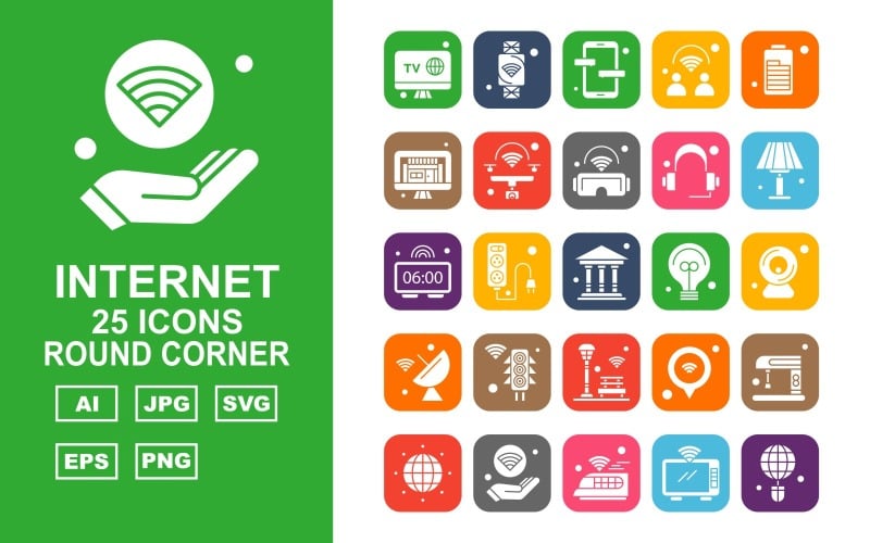 25 Premium Internet II圆角图标集