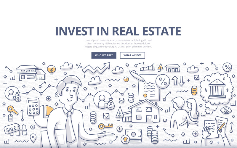 Download Vector "Real Estate Investment Doodle Concept - Vector Image" / Real Estate Investment Doodle Concept - Vector Image - Vector на тему графика vector,business,loan,house,property,real estate,agent,rent,money,growth,doodle,investment,concept,invest,businessman,housing,value,savings,mortgage,residential,ownership