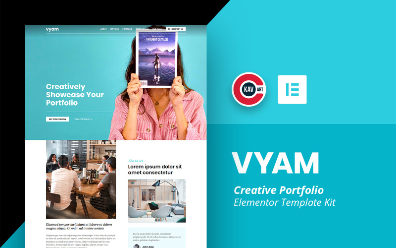 Vyam - Yaratıcı Portföy Şablonu - Elementor Kiti