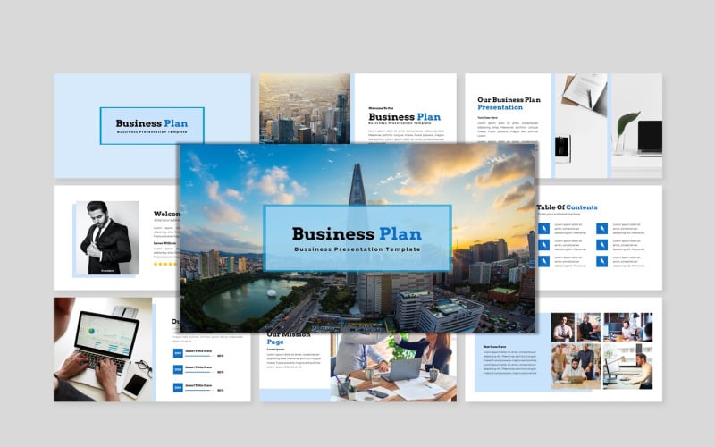 Biznes Plan 1 - nowoczesny biznes szablon PowerPoint