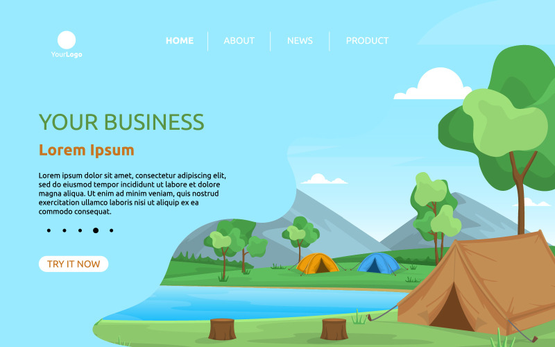 camping Adventure Lake - Ilustración