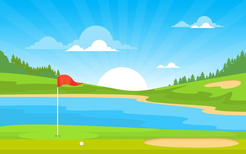 Feldflagge Golf - Illustration