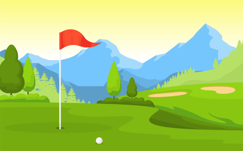 Golf de sport en plein air - Illustration