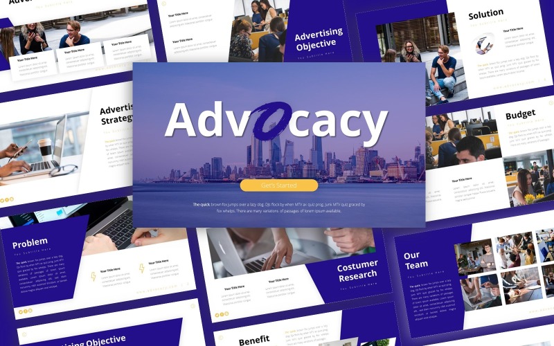 Modèle PowerPoint de présentation publicitaire de plaidoyer