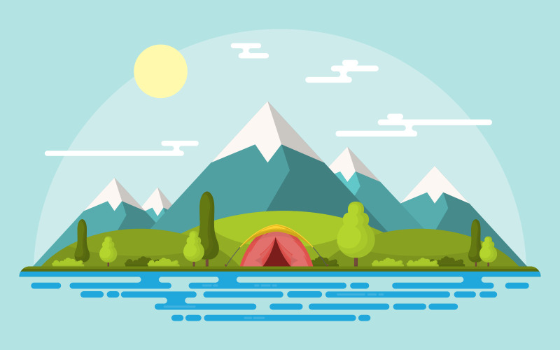 Mountain Camping Park - Ilustração