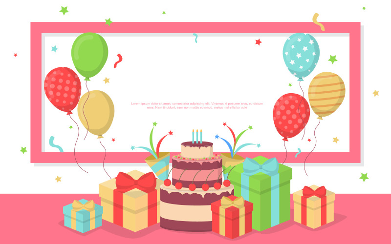 Download Background "Cake Birthday Party Background" / Cake Birthday Party Background - Background на тему графика happy,birthday,celebration,party,balloon,cake,banner,greeting,card,illustration,vector,celebrate,background,confetti,anniversary,template,poster,birth,day,abstract